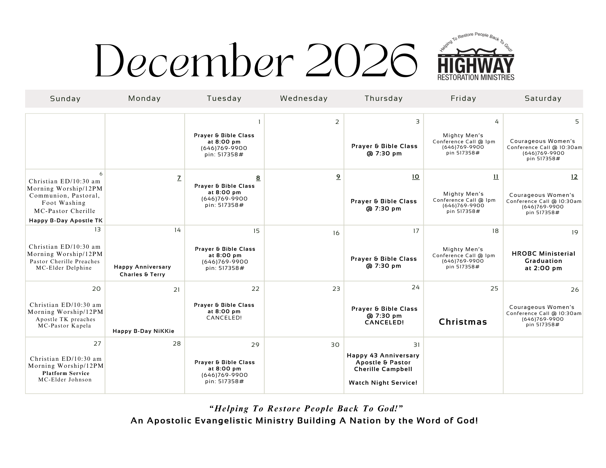 Restoration Word of Power